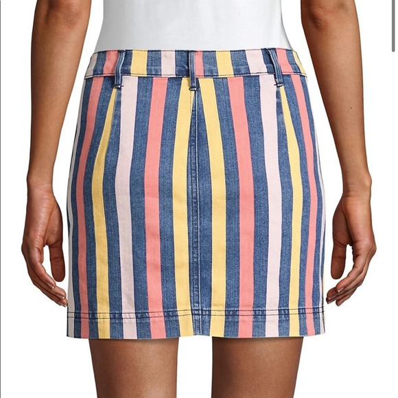 3 X 1 Rose Striped Mini Denim Skirt Size 24/XS - Picture 9 of 11